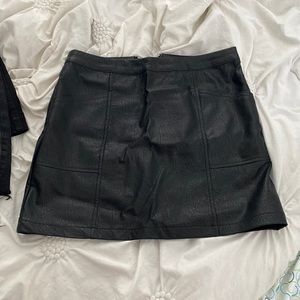 art class brand black leather skirt